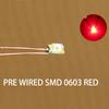 Miniature SMD 0603 Chip with Copper for Model and Dioramas LEDs, Red, 20-Pack, 0.1mm Wire, Trains, Railways, Buildings,