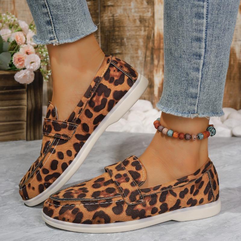 2024 Brand Women's Shoes Loafers Women's Flats Fashion Leopard Print Casual Flat Shoes New Plus Size Flat Low Heelszapatos Mujer