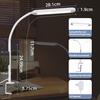 Lampe de table LED - NETTLIFE - À pince - Dimmable 5 niveaux - 3000K blanc chaud - 11W