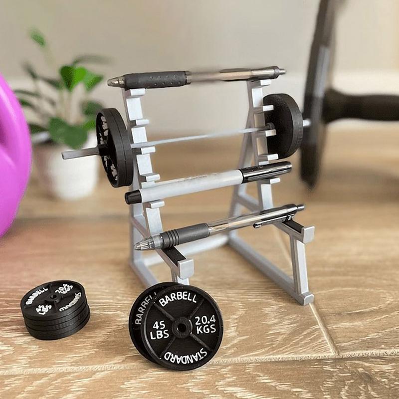 Держатель для ручек Squat Rack, забавный держатель для ручек Gym, держатель для ручек Barbell, уникальный мини-органайзер для ручек с гантелями и штангами