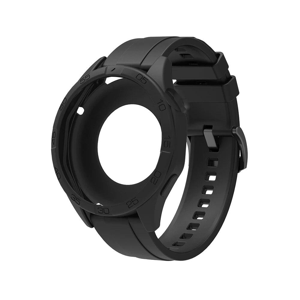 Чехол + ремешок 2 в 1 для Huawei Watch GT 4 46 мм, высококачественный силиконовый защитный чехол для часов и ремешок, один цветной ремешок для часов, чехол