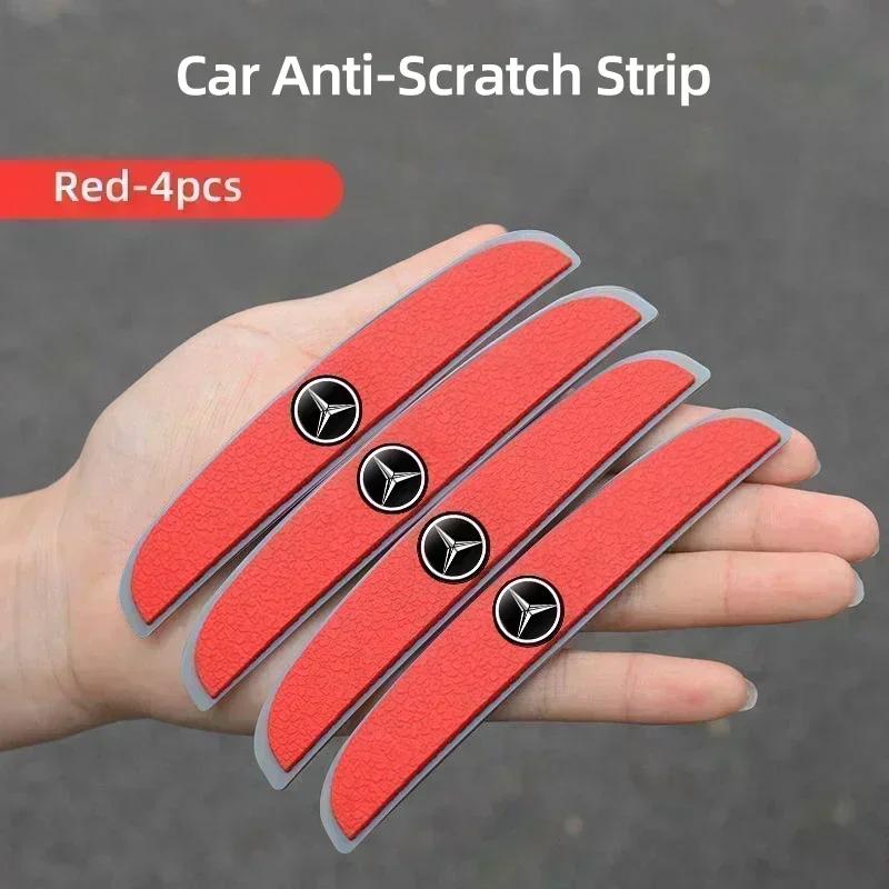 4PCS Car Door Scratch Protector Stickers Bumper Anti-collision Strip For Mercedes Benz AMG W204 W203 W211 W212 W213 W205 W201 FYZAB1