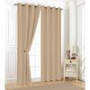 Curtain - Aveline - Beige - 140 X 240 Cm - 100% Polyester - Round Eyelets
