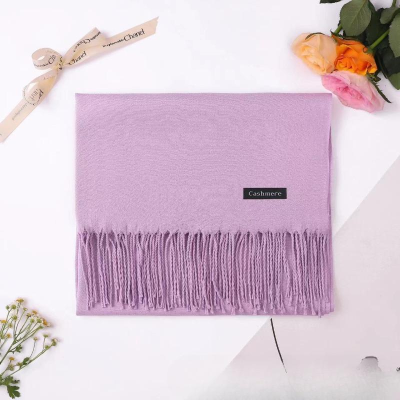 Autumn and Winter Female Scarf Cashmere Women Solid Color Long Tassel Lady Wraps Shawls