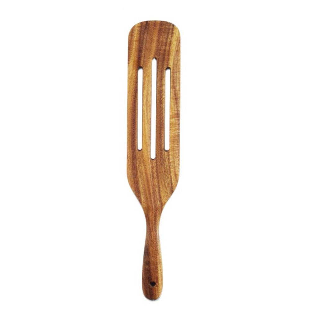 Non Stick Long Handle Spatula Natural Wood Kitchen Leakage Shovel  Kitchenware Supplies