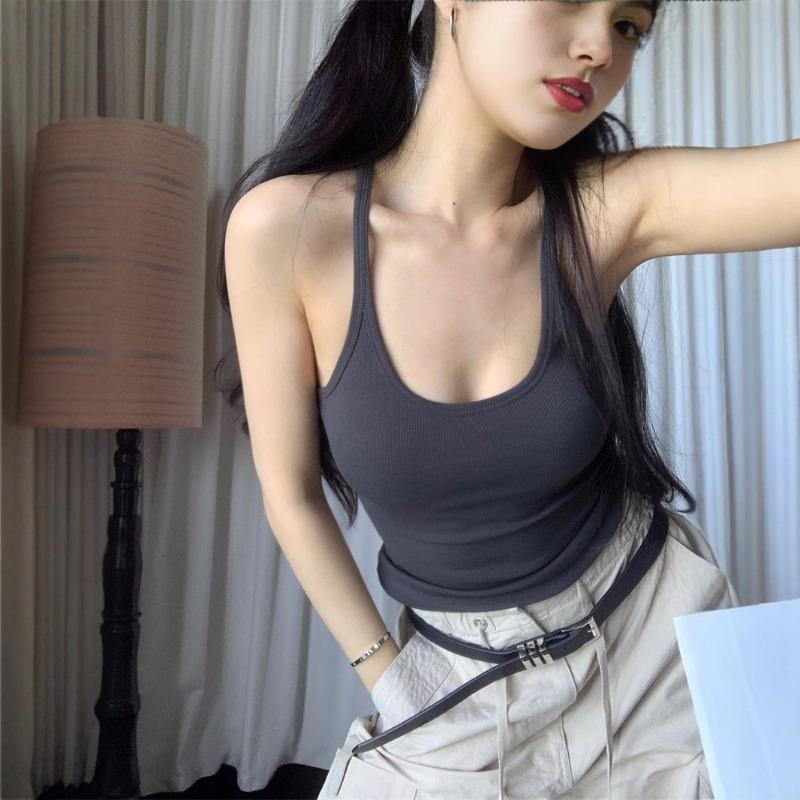 I-word Маленький жилет-халтер Женский Весна с Базой Милая Девушка Спайс Бьюти Назад Топ