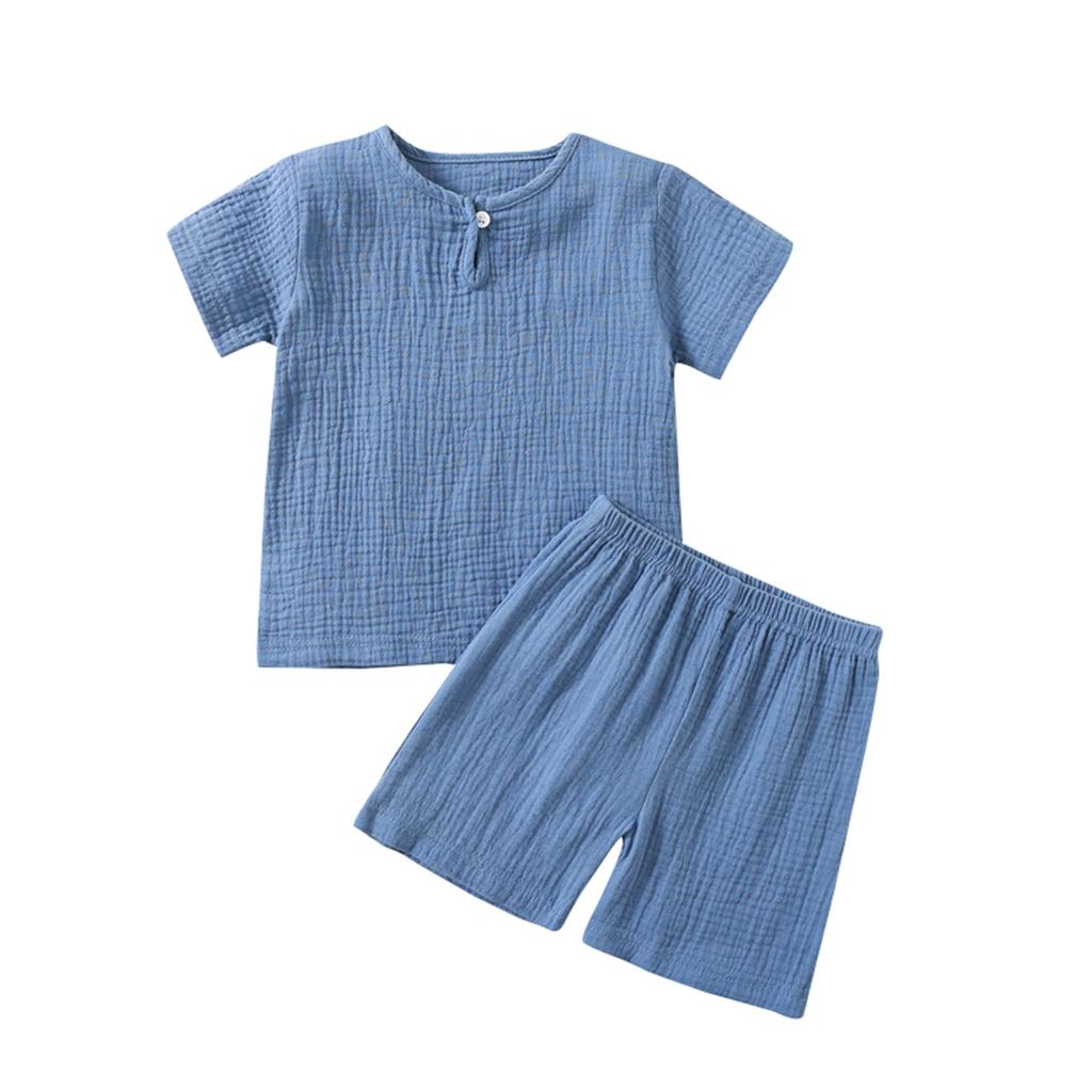 Children's Summer Set Thin Double Baby Two-piece Conditioning Cute Home Wear