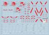 HG RG MG PG RE HiRM Robot MS Water Transfer Caution Decal for Detail Up Pattern for PG Unicorn Gundam Perfectibility Divine Expansion (RED 1/60 RX-0 &