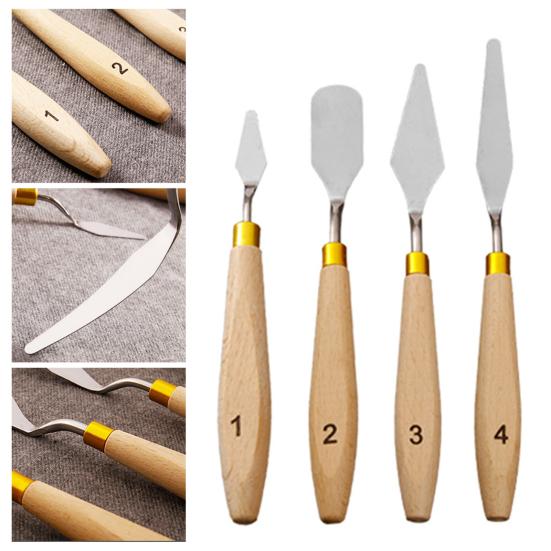 5 шт. шпатель для рисования DIY гибкий без заусенцев стильный скребок для тонирующей палитры с деревянной ручкой товары для рукоделия