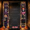 2D Flat, 2D Flat - 2D Flat, 2D Flat - 2D Flat Banner, 2pcs Day of The Dead Porch Couplets, Polyester Fabric, Size 180X30Cm/70.9x11.8In, Mysterious De
