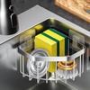 Угловой держатель для губки для раковины, подвесная корзина, вешалка для полотенец для посуды, для дома с наклейками, универсальный, нержавеющая сталь