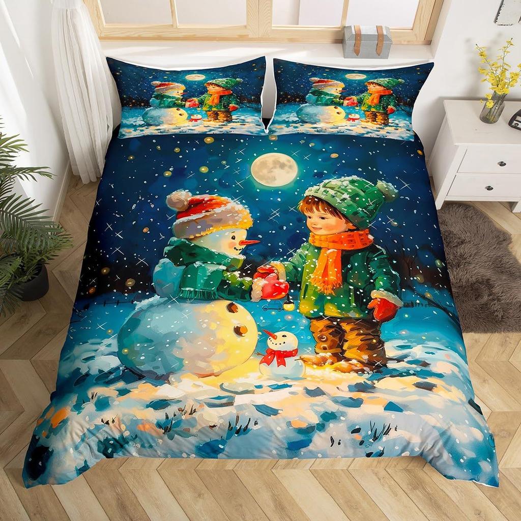 Christmas-themed Down Comforter Set Bedding Set 3-piece Duvet Cover Set