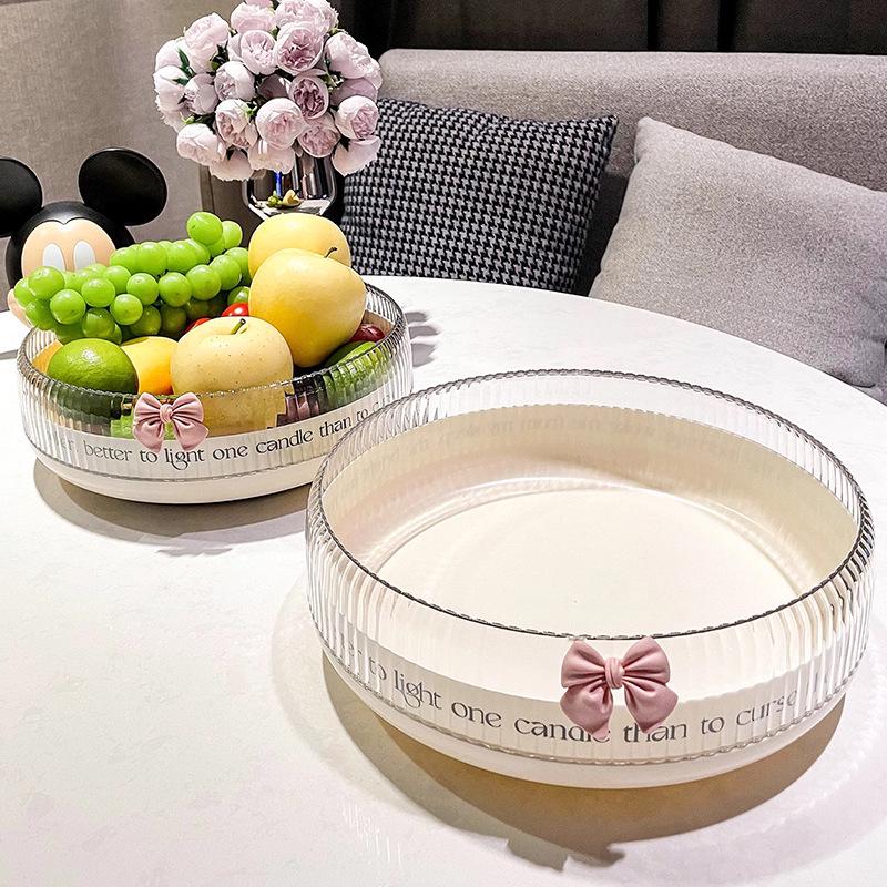 Вращающаяся многофункциональная тарелка для фруктов и закусок с местом для хранения для гостиной или кухни