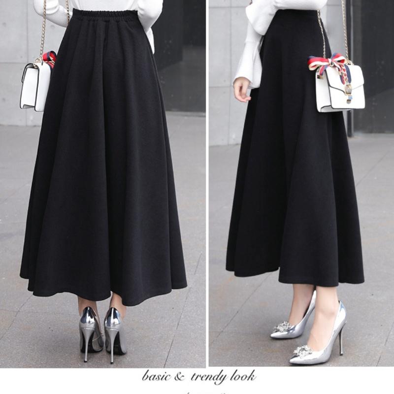 Шерстяная юбка средней длины Tooxika, длинная юбка с высокой талией и большим подолом, утолщенная юбка-трапеция, юбка-зонтик