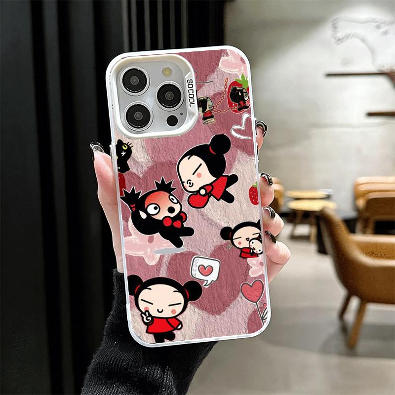 Cartoon Cute Pucca Garu Shockproof Phone Case for iPhone 17 Air 16 16E 15 Pro Max 14 Plus 13 Mini 12 Back Cover Anti Fall Fundas