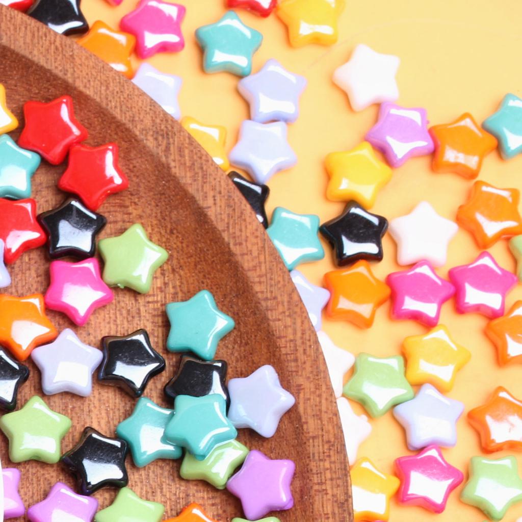 20 шт., 10,2 мм, акриловые маленькие звездочки, свободные бусины для браслета, ожерелья, брелока, материал для самостоятельного изготовления бисера