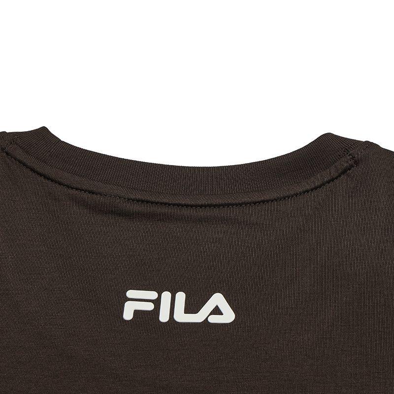 Fila ORIGINALE Мужские футболки Темно-землистый тон Круглый вырез Умеренный прямой крой F11M539111F-BN