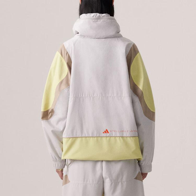 Stella McCartney X Adidas Тканая спортивная куртка с заниженными плечами и присборенным низом Женская верхняя одежда Слюдяно-розовый IT7528
