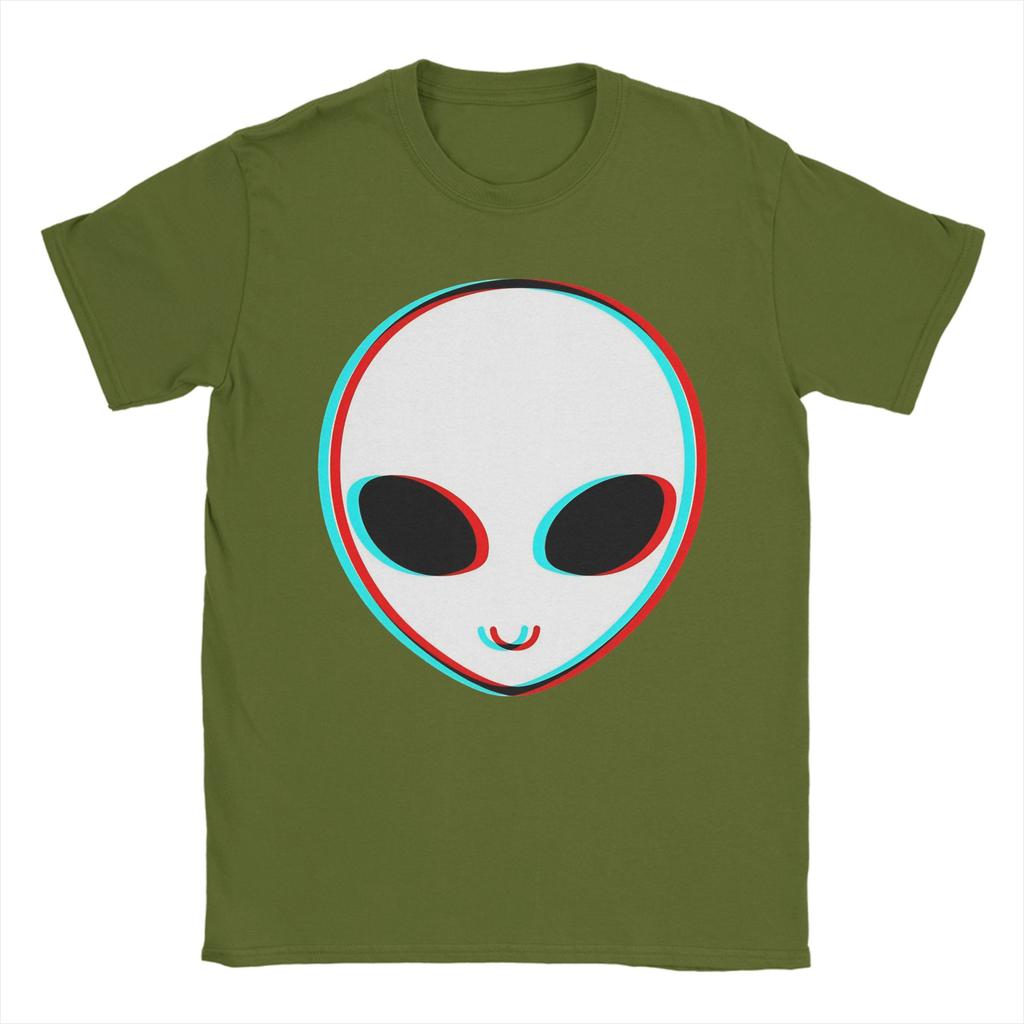 Unisexs Trippy Alien Face Tshirts Cotton Tees Summer Vintage Shortsleeved T Shirt Oneck Casual Tshirt Plus Size 5xl