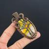 Bumble Bee Jasper Jewelry, 999 Copper Wire Wrapped Gemstone Pendant, Handmade Pendant, For Memorial Day