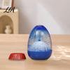 Creative Sensory Flowing Sand Volcano Eruption Liquid Motion Timer, Egg?Shaped Floating Hourglass, Transparent Acrylic Sculpture Desktop Dynamic