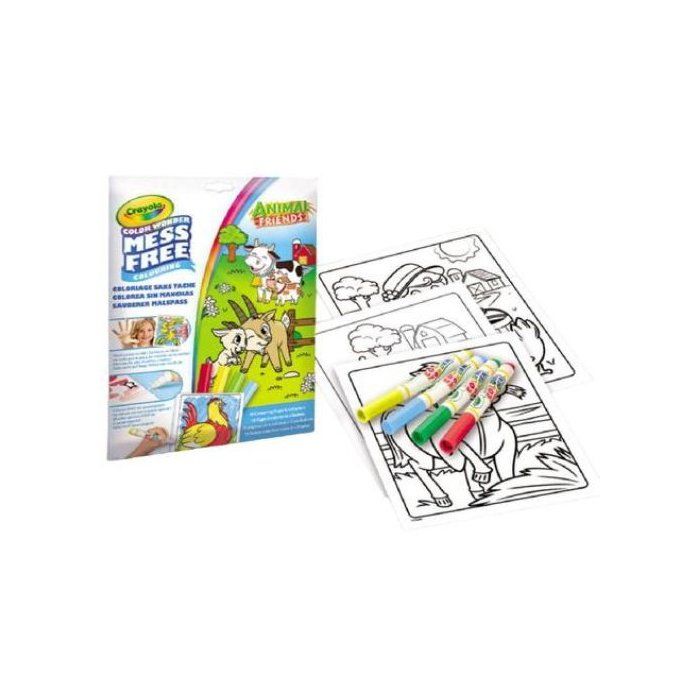 Set de coloriage - CRAYOLA - Color Wonder - Animal Friends - Livre + 4 feutres - Des 3 ans