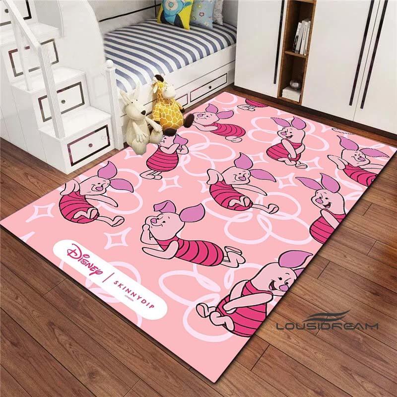 3D printed cartoon (piglet) pattern rugs, suitable for living room, bedroom, children's room, sofas, doormats, non-slip floor