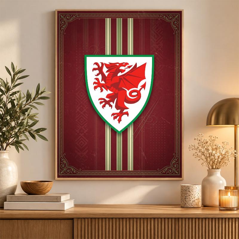 Wales Rugby Diamond Painting Kit 5D Full Drill DIY Diamond Mosaic Wall Art Home Decor