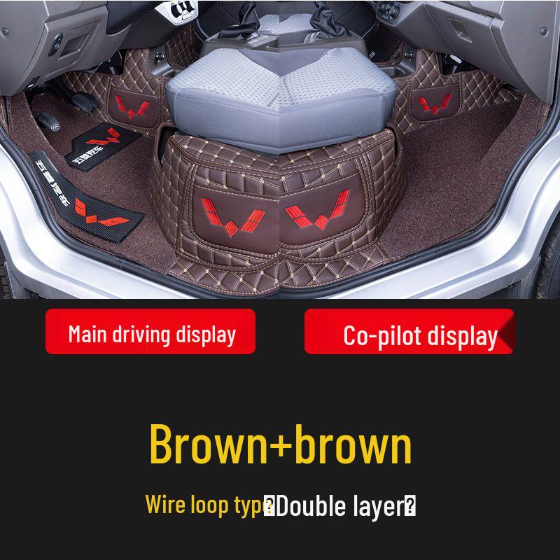 Индивидуальные коврики для пола для грузовиков Wuling Rongguang: Полностью закрытый, с двойным или одинарным рядом, Идеально подходит для небольших грузовиков и фургонов, Совместим с задним сиденьем.