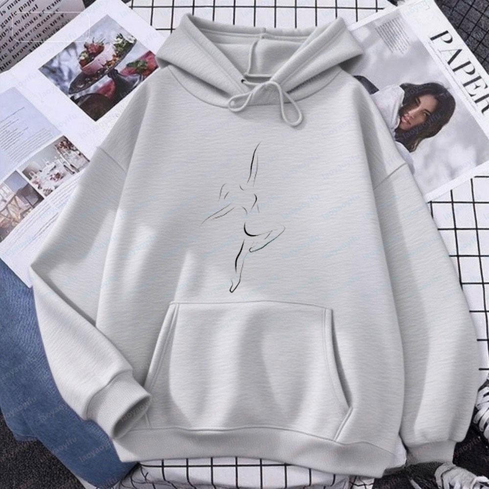 Minimalist Dance Hoodie Ballet Line Art Gift for Dance Enthusiasts Dance Pullover Warm Hoodie Long Sleeve Unisex Pullover