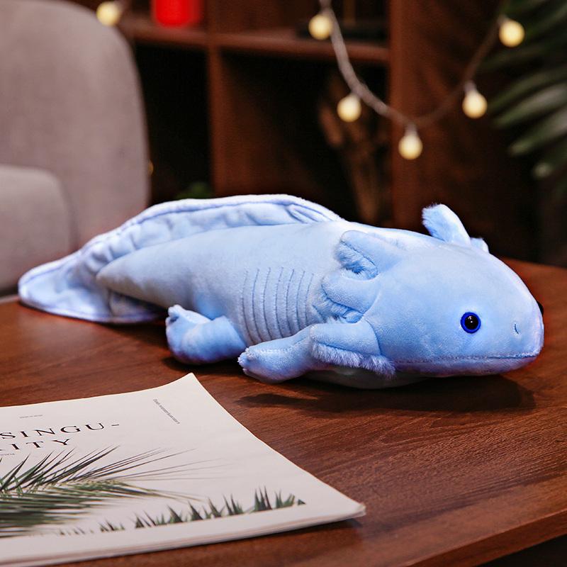 23-80cm Cute Soft Colorful Newt Plush Toy Kawaii Keychains Stuffed Cute Axolotl Salamander Fuzzy Plush Fish Appeasing Kids Gift