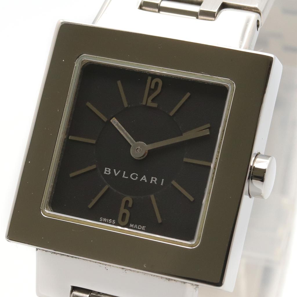Used BVLGARI Quadlard Wrist Watch SQ22SS Quartz Stainless Steel Used Women