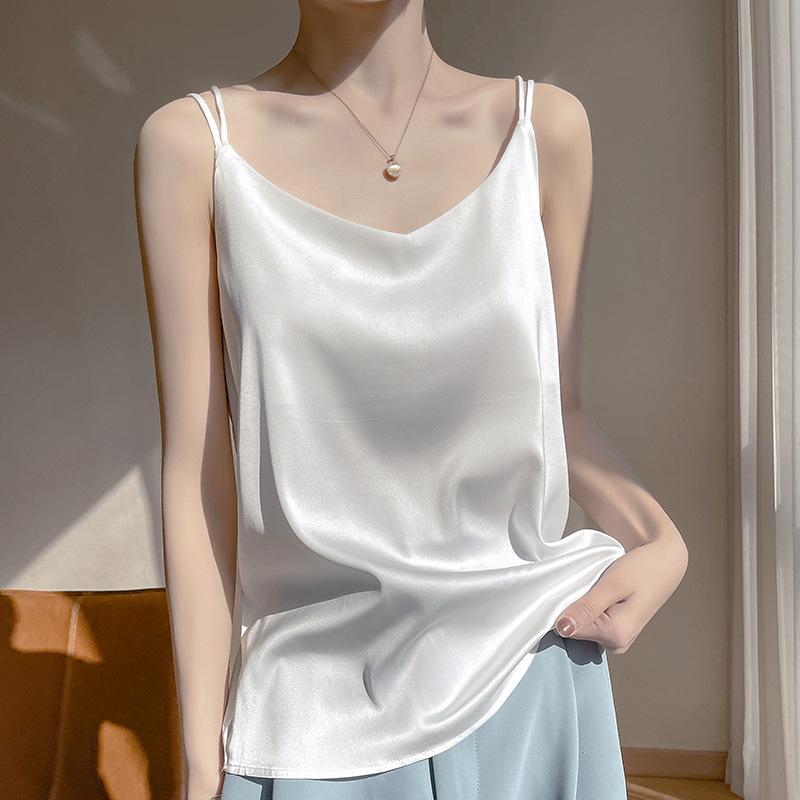 VEZFAA Женские модные повседневные летние весенние однотонные блузки и рубашки без рукавов с v-образным вырезом и принтом