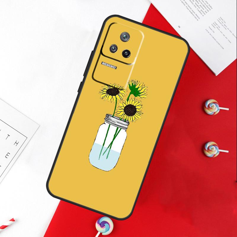 Цветочный чехол с ромашками и подсолнухами для Xiaomi 14T 11T 12T 13T Pro 13 14 15 Ultra POCO X7 Pro X3 X5 X6 F5 F6 M6 Pro