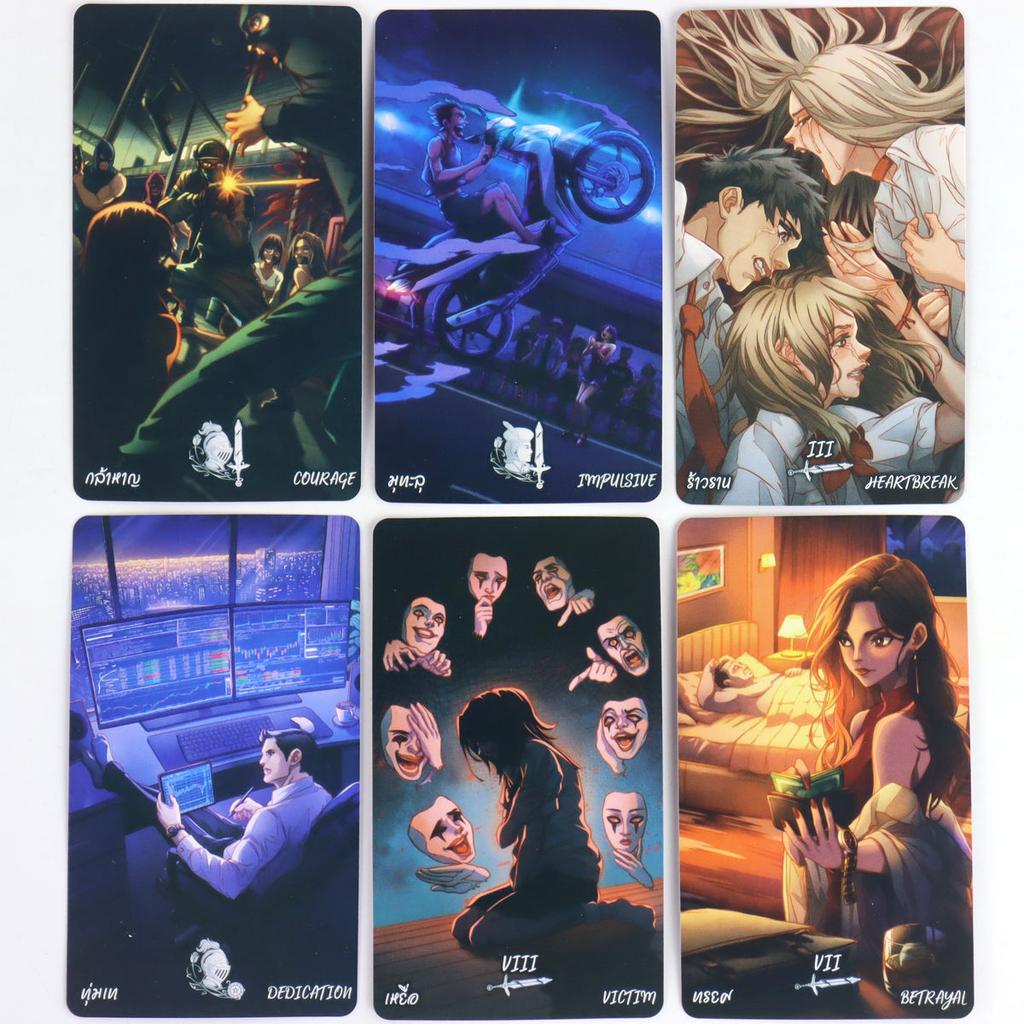 10.3*6cm Lucky In Love Tarot Deck 78 Pcs Cartoon Tarot Cards Based On Rider Waite System Anime Themed