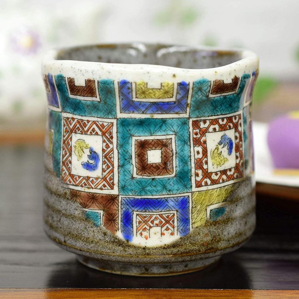 Японская чайная чашка Кура Стильная чайная чашка Кутани с каменным узором Чайная чашка Керамическая японская посуда Сделано в Японии