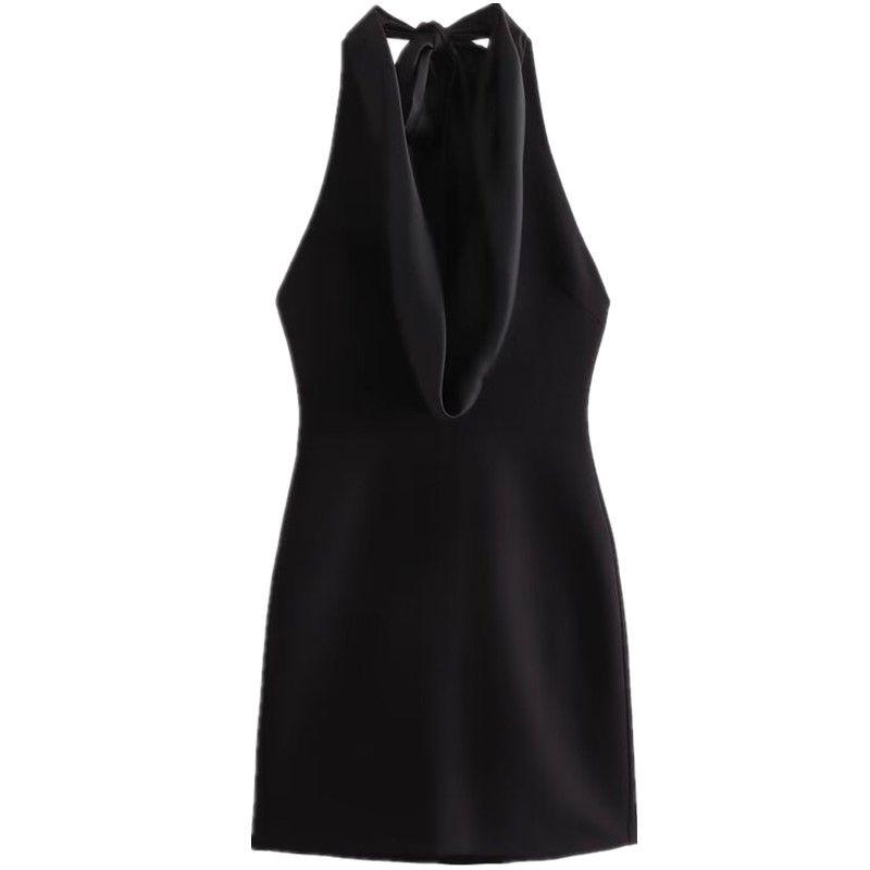 Fashion Style Fall and Winter New Arrival Female Stylish Silm All-Match Stitching Hanging Collar Dress 9194777 800