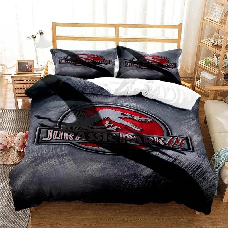 Комплект пододеяльника «Парк Юрского периода» Комплекты постельного белья с динозаврами Комплект пододеяльника Односпальный Полуторный Двуспальный Размер Квин Молодежный Взрослый Для Девочек Мальчиков Подарок