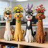 Ручная работа Оригинальная ваза для цветов в виде собаки Причудливая цветочная ваза из смолы в форме собаки для стола Книжной полки В помещении На улице Декор для дома Сада