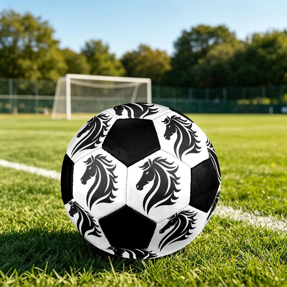 1pc Elegant Horse Silhouette Soccer Ball Size 5 Football Machine Sewn Indoor/Outdoor Universal Football Q36