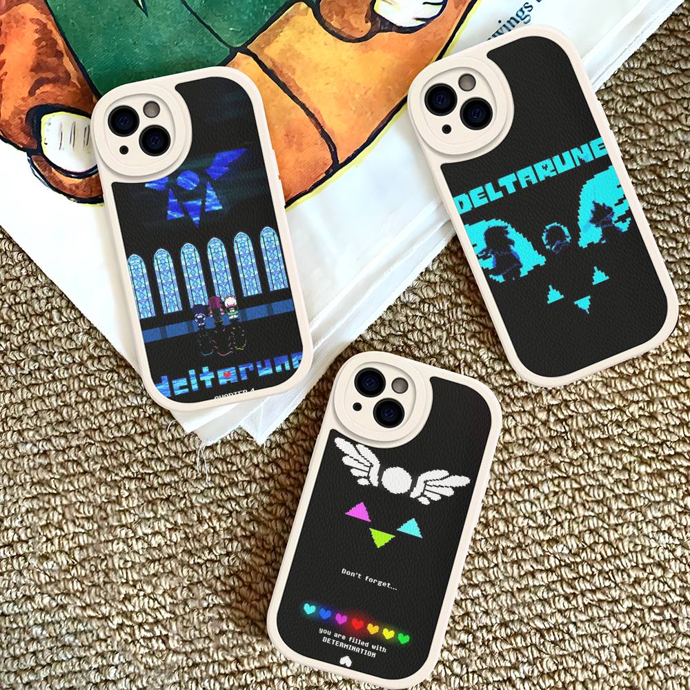 Кожаный чехол для телефона D-Deltarune Ralsei для iPhone 16 16e 15 14 13 12 11 Pro Max Plus Mini