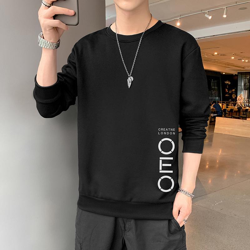 Весенний новый свитер мужской свободный повседневный топ с принтом пуловер мужская молодежная футболка с длинным рукавом мужская одежда