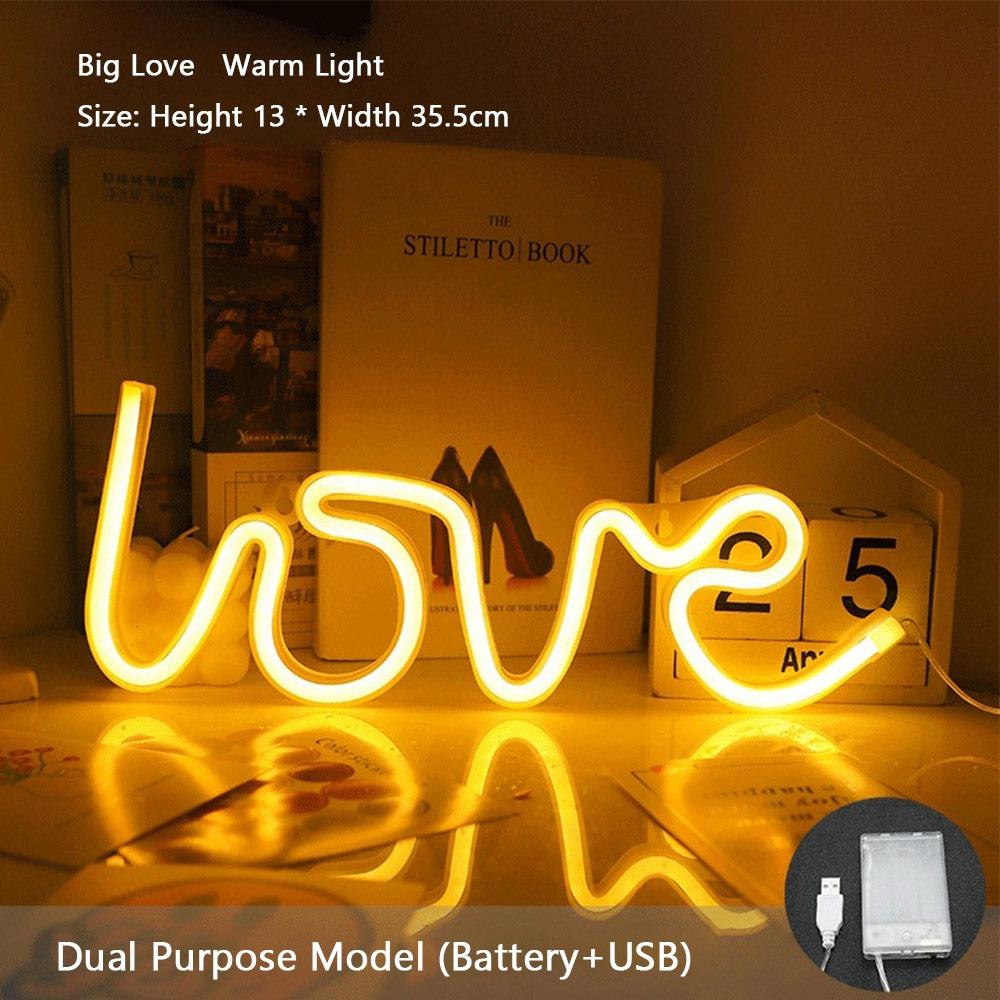 LED Atmosphere Light Love Shape Light Battery Powered Wall Lamp  Valentine's Day Gifts