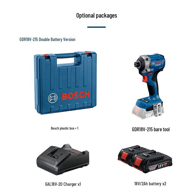 Bosch GDR 18V-215 Cordless Brushless Impact Driver CN plug (adapter included)