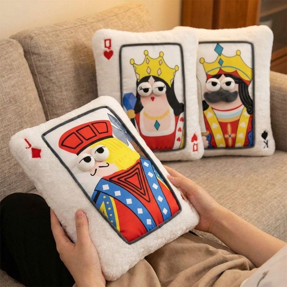 Square Shape Stuffed Cushion Doll 3D Big Eyes Sofa Throw Pillow Decorative Cushion  Game Night
