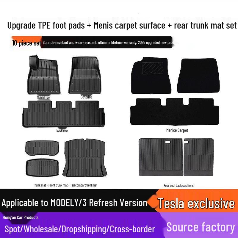 Tesla Model Y3 Facelift TPE Floor Mats Gift Package