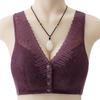 Large Size New Lace Front Buckle Underwear Women's Soft Cotton Insertable Vest Type No Steel Ring Bra