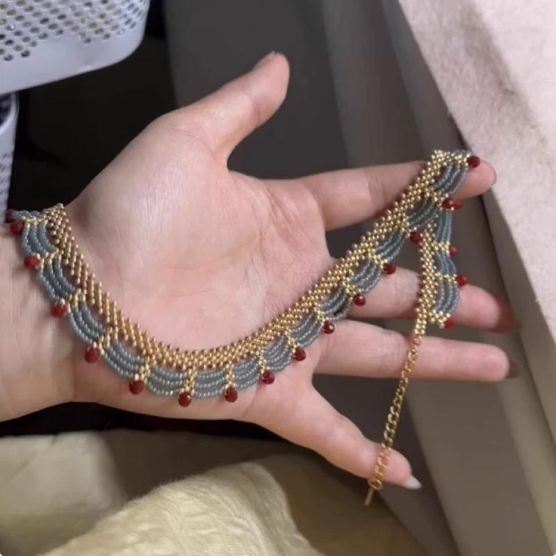 Ожерелье из бусин в стиле китайской античности, аксессуары для ханьфу, этнический стиль, юбка «лошадиное лицо», декоративные украшения, подарок