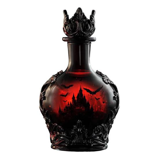 Halloween Whiskey Bottle Gothic Magic Potion Style Glass Whiskey Decanter Bottle for Collectors Dad Husband Gifts Holiday Bar Decor