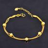 Brass Gold Plated Light Beads Frosted Double Sand Gold Bracelet Jewelry for Women